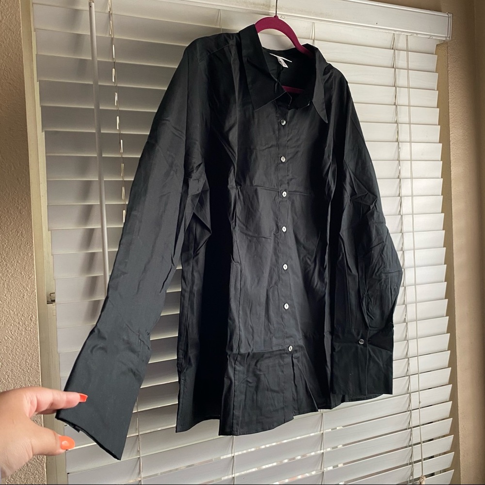 Black button down
